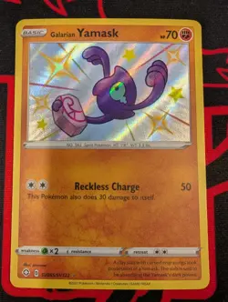 Pokemon Shining Fates: Shiny Vault #SV065/SV122 Galarian Yamask Shiny Holo Rare - Image 1