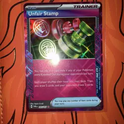 Pokemon TCG Twilight Masquerade Ace Spec Rare Holo 165/167 Unfair Stamp NM - Image 1
