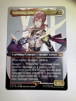 Lightning, Army of One (Borderless) (0400) NM UB: FINAL FANTASY MTG - Image 1
