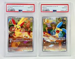 PSA 10 Plusle Pokemon Cards 065/062 Minun 066/062 AR sv3a SEQ Set Japanese #3 - Image 1