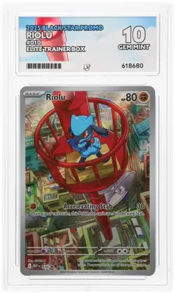 ACE 10 Riolu SVP 010 Black Star Promo Holo Pokemon Card - Gem Mint - Image 1