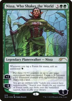 1x Nissa, Who Shakes the World - Foil - Stained Glass Light Play MTG Magic - Kid - Image 1