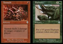 4x Assault // Battery - Foil Invasion Lightly Played, English Mtg Magic - Image 1