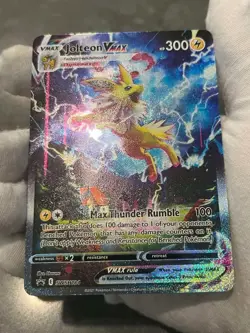 Pokemon TCG Jolteon VMAX SWSH184 Black Star Promo Full Art Holo LP - Image 4