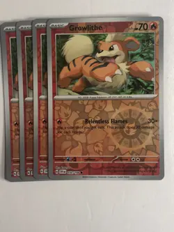 Pokemon TCG Scarlet & Violet 4x Playset Reverse Holographic Growlithe 030/198 - Image 1