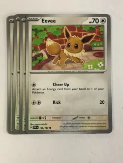 Pokemon TCG Obsidian Flames 4x Playset Eevee 166/197 Near Mint - Image 1