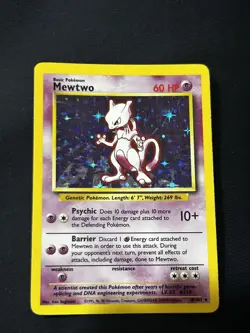 Mewtwo 10/102 Pokemon TCG 1999 Base Set Holo Unlimited Rare HP - Image 1