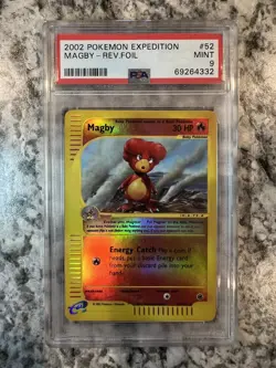 PSA 9 MINT Magby Reverse Holo Expedition Pokemon Card 52/165 WOTC E Series - Image 1