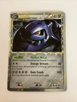 Pokemon Steelix 87/95 Unleashed Ultra Rare Holo Pokemon Card DMG HP 140 Crush - Image 2