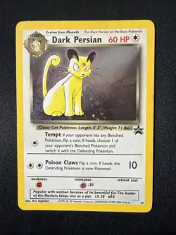 Dark Persian 17 Holo Black Star Promo WOTC Pokemon Card - Image 1
