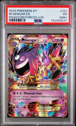 PSA 1 MK 2014 Pokemon XY Phantom Forces Full Art M Mega Gengar EX 121/119 Secret - Image 1