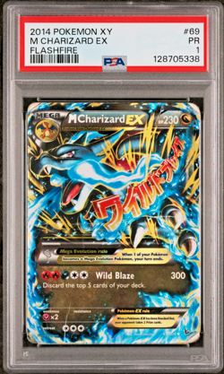 PSA 1 2014 Pokemon XY Flashfire M Mega Charizard EX 69/106 Full Art Holo Foil - Image 1