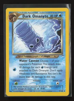 Dark Omanyte 37/105 Uncommon Neo Destiny Pokemon NM - Image 2