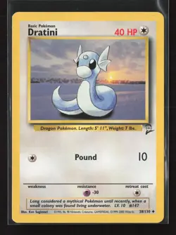 Dratini 38/130 Uncommon Base Set 2 Pokemon NM - Image 2