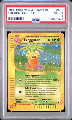 SWIRL PSA 4 2003 Aquapolis Exeggutor Holo Foil H10/H32 E-Reader Pokemon WOTC - Image 1