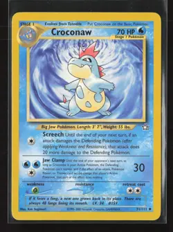 Croconaw 31/111 Uncommon Neo Genesis Pokemon NM - Image 2