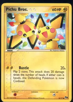 Pichu Bros. 16/17 Common POP Series 3 Pokemon NM - Image 2