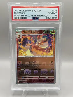 PSA 10 Flareon Master Ball Holo 136/165 | Japanese 151 | JPN Pokemon TCG - Image 2
