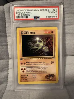 POKEMON Brock’s Onyx 1st Edition Gym Heroes #21/132 PSA 10 GEM MINT - Image 1