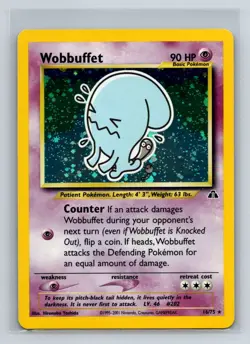 Pokemon Vintage WOTC Wobbuffet 16/75 Neo Discovery Holo LP - Image 1