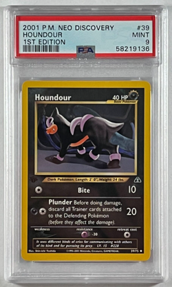 2001 POKEMON NEO DISCOVERY HOUNDOUR 1ST EDITION #39 PSA 9 MINT - Image 1
