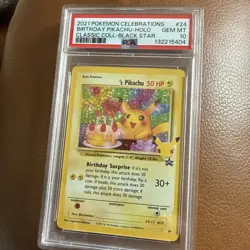 2021 POKEMON CELEBRATIONS CLASSIC COLL #24 BIRTHDAY PIKACHU-HOLO PSA 10 - Image 1