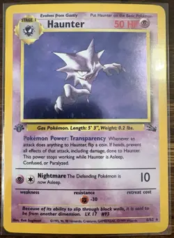 Haunter First Edition Holo Fossil Set 6/62 Pokemon TCG Wizards of the Coast - Image 1