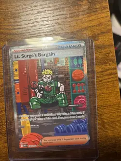 SIR Pokemon Lt. Surge's Bargain 185/132 Me01: Mega Evolution Holo - Image 1