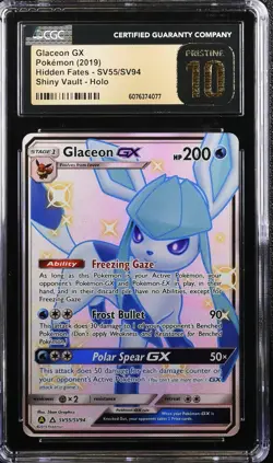 2019 POKEMON HIDDEN FATES GLACEON GX SHINY VAULT SV55/SV94 CGC 10 PRISTINE - Image 1