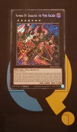 BROL-EN073 Number 89: Diablosis the Mind Hacker Secret Rare 1st Edition YuGiOh - Image 1