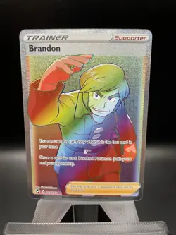 Brandon 203/195 NM Sword & Shield Silver Tempest Holo Card Pokemon TCG - Image 2