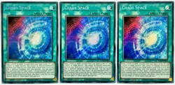 3 x BLCR-EN073 Chaos Space - Secret Rare 1st Edition Lightly Played YuGiOh Cards - Image 1