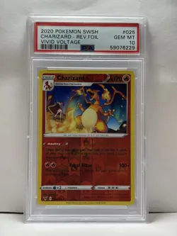 Pokemon TCG Charizard Vivid Voltage Reverse Holo Card 025/185 PSA 10 Gem Mint - Image 1