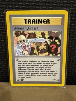 2000 Pokemon Gym Challenge - Blaine’s Quiz #1 - 1st Edition Ungraded 97/132 - Image 1