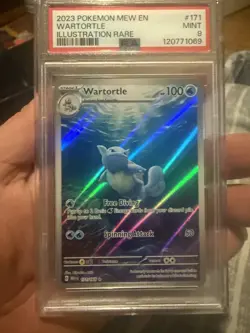 Pokemon 2023 Wartortle Mew en 171/165 SV:151 PSA 9 Mint Illustration Rare Holo - Image 1