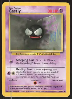 Pokemon TCG Base Set #050/102 Gastly LP - Image 1