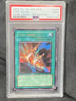 Yu-GI-Oh! Cost Down DCR-053 1st Edition Dark Crisis PSA 9 MINT - Image 1