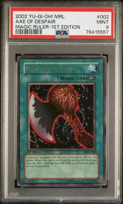2002 Yu-Gi-Oh MRL Axe Of Despair Magic Ruler 1st Edition PSA 9 Mint - Image 1