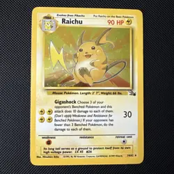 Raichu 14/62 Fossil Holo Vintage Pokemon Card 1999 Rare Ungraded - Pack Fresh - Image 1