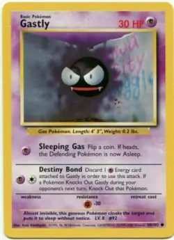 Gastly 50/102 Base Set Unlimited Common Light Play LP Pokemon DNA GAMES - Image 1
