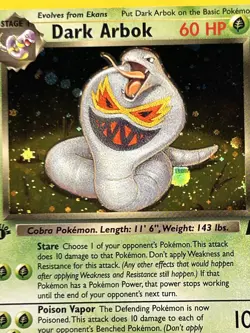Pokemon Dark Arbok Team Rocket 1st Edition Holo Rare 2/82 - Image 2