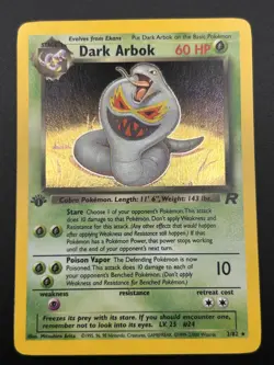 Pokemon Dark Arbok Team Rocket 1st Edition Holo Rare 2/82 - Image 3