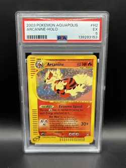 2003 POKEMON AQUAPOLIS #H2 ARCANINE-HOLO PSA 5 - Image 1