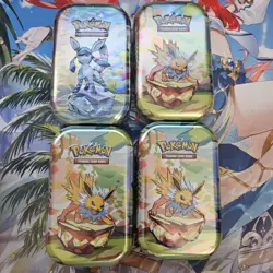 Prismatic Evolutions Mini Tin SET OF 4 LOT Factory Sealed Pokemon TCG Jolteon - Image 1