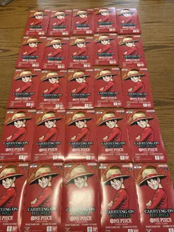 LOT OF 25 One Piece OP-13 Carrying on His Will Sleeved Blister Booster Packs New - Image 2