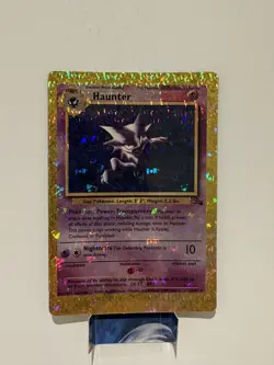 Haunter 21/62 Prism Vintage Pokemon Fossil Set Vending Golden Sticker Card Retro - Image 1