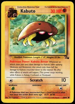 Kabuto 50/62 Common Fossil Pokemon Card - Image 1