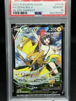 2022 POKEMON SWORD & SHIELD SILVER TEMPEST #TG16 FULL ART/ZERAORA V PSA 10 - Image 1