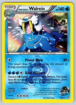2015 Double Crisis Team Aqua’s Walrein Rare Holo #5 - Image 1