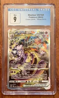 2023 Pokemon Crown Zenith Mewtwo VSTAR GG44/GG70 CGC 9 Mint Galarian Gallery - Image 1
